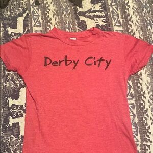 Red Kids T-Shirt with Derby City Print